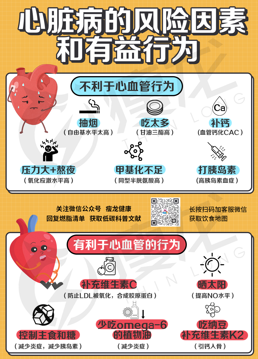 心脏病的风险因素和有益行为